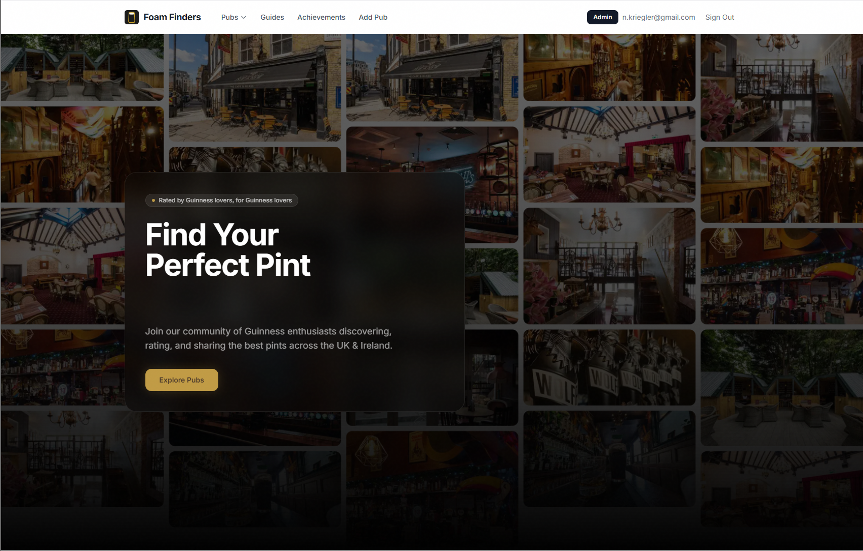 Foam Finders homepage screenshot