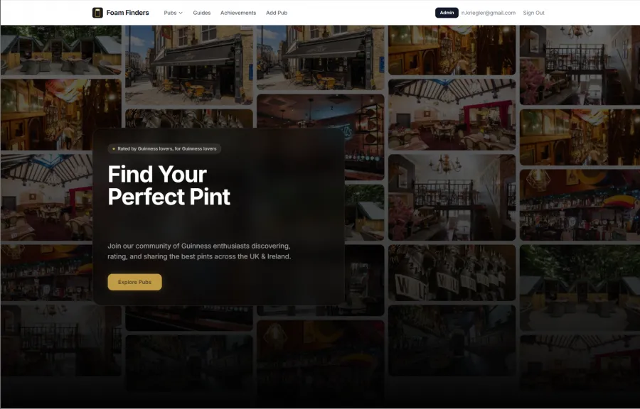 Foam Finders homepage screenshot